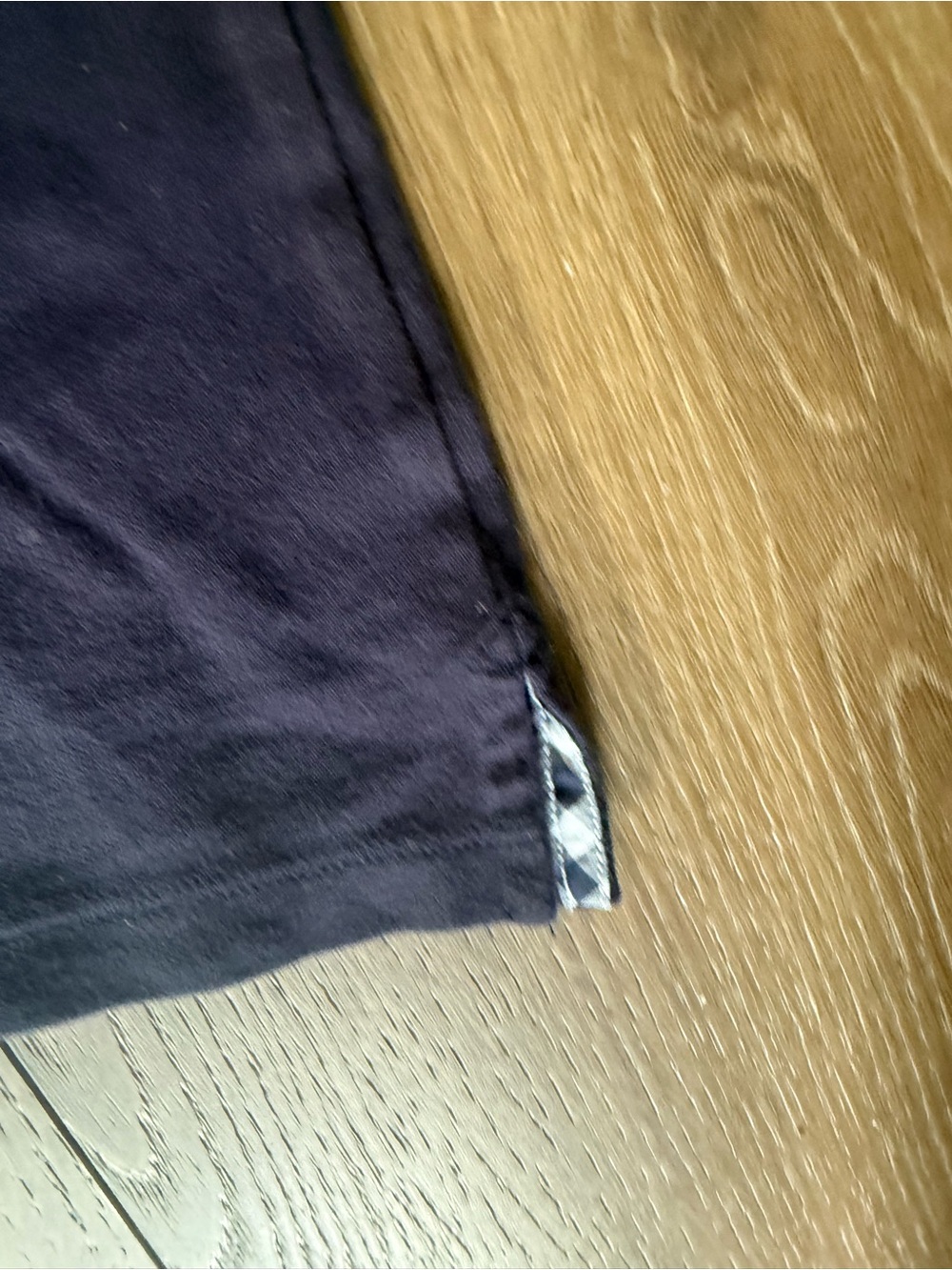 Talbots Navy Short Sleeve Polo Shirt with Contrast Trim - Picture 3 of 4